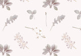 Grayish Plum Leaves Pattern Light Pink BG Seamless (WA - 1213666)