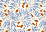 Orange Flower Gray Leaves Cream BG Seamless (WA - 6085319)