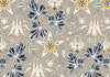 Cream Flowers Pattern Light Gray BG Seamless (WA - 2421240)