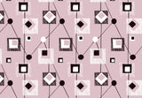 Squares and Circles Pattern Pink BG Seamless (WA-KAT0028)