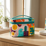 GARLAND  Rectangular Prism Cosmetic Case with Top Handle Leather