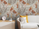 Small Leaves Pattern Light Gray BG Seamless (WA - 5990744)