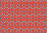 Hexagon and Oblong Patterns Red BG Seamless (WA-GTF0513)