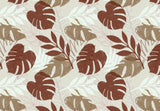 Maroon and Beige Leaves Pattern Off-White BG Seamless (WA - 4171205)