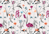 Magenta and Orange Flowers Light Gray BG Seamless (WA - RP4180224)