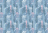 Multicolored Vine Plants Blue BG Seamless (WA - NPT0136)