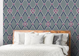 Purple Heart Pattern Gray BG Seamless (WA-GTF0696)