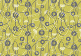 Outline Leaves and Circles Pattern Lime Green BG Seamless (WA - KAT0060)