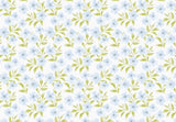 Green and Blue Leaves Pattern White BG Seamless (WA - RP6174583)